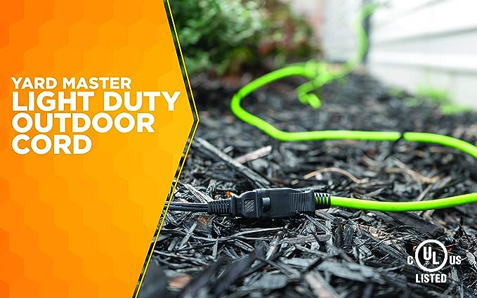 WORX WG505 TRIVAC 12 Amp 3-in-1 Electric Blower/Mulcher/Vacuum and Yard Master 9940010 120-Foot Outdoor Garden Extension Cord
