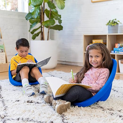 ECR4Kids Leaf Floor Seat, Rocker Chair, Blue, 6-Piece
