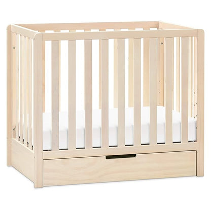 Carter's by DaVinci Colby 4-in-1 Convertible Mini Crib with Trundle Drawer in Washed Natural, Greenguard Gold Certified, Undercrib Storage