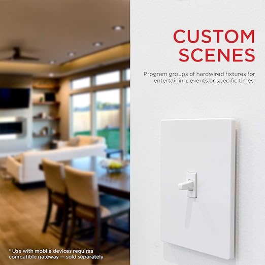 UltraPro Z-Wave Smart Light Switch, Smart Toggle Light Switch, QuickFit & SimpleWire, 3-Way Ready, Works with Alexa, Google Assistant, ZWave Hub Required, Repeater/Range Extender, White, 2 Pack, 54912