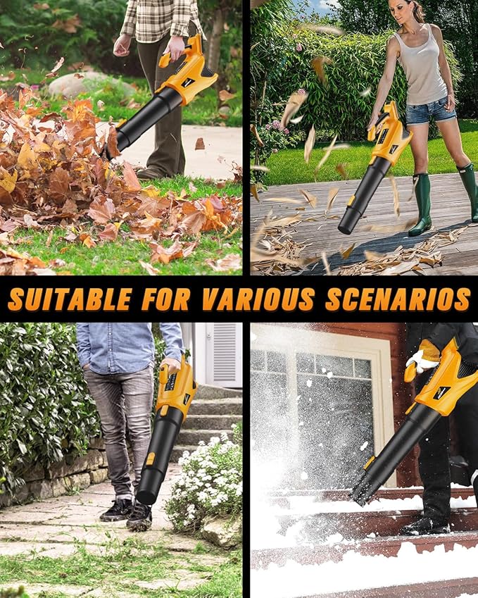 Cordless Leaf Blower Up to 500CFM for DEWALT 20V Max Battery (No Battery), Electric Leaf Blower Cordless with 5 Speed Modes, Battery Powered Leaf Blowers for Lawn Care, Yard, Patio