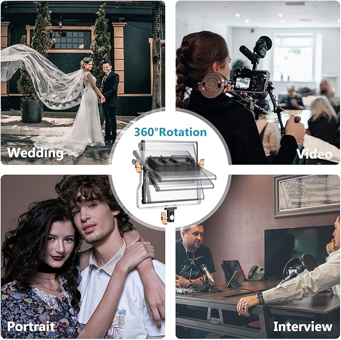 Neewer 2 Packs Advanced 2.4G 480 LED Video Light Photography Lighting Kit with Bag, Dimmable Bi-Color LED Panel with 2.4G Wireless Remote, LCD Screen and Light Stand for Portrait Product Photography