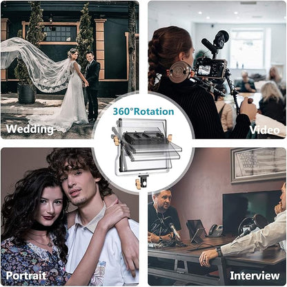 Neewer 2 Packs Advanced 2.4G 480 LED Video Light Photography Lighting Kit with Bag, Dimmable Bi-Color LED Panel with 2.4G Wireless Remote, LCD Screen and Light Stand for Portrait Product Photography