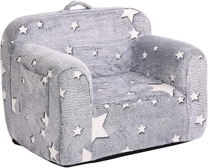 Tiita Kids Foam Chair, Star - Children Sofa with Armrest, Lightweight, Portable, Removable Cover, Side Pockets, Special Design for Girl or Boy