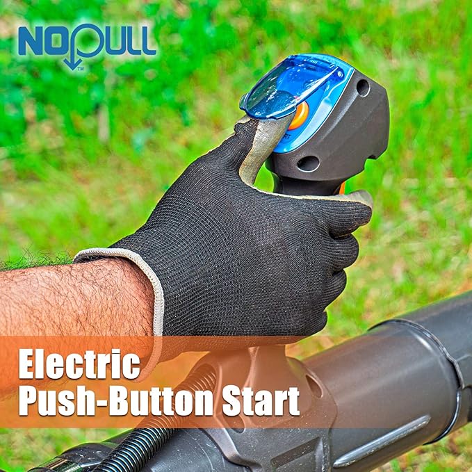 LawnMaster NPTBL31AB No-Pull Backpack Leaf Blower, Gas-Powered with Electric Start, 31cc 2-Cycle Engine, 470CFM, 175MPH