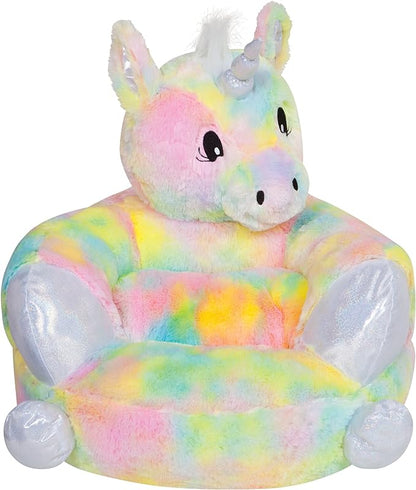 Trend Lab Rainbow Unicorn Toddler Chair Plush Character Kids Chair Comfy Furniture Pillow Chair for Boys and Girls, 21 x 19 x 19 inches