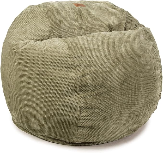 CordaRoy's Chenille Bean Bag Chair, Convertible Chair Folds from Bean Bag to Lounger, As Seen on Shark Tank, Moss - King Size