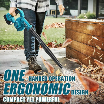 Leaf Blower Cordless for Makita 18V Battery, LIVOWALNY 120CFM 230MPH 2-in-1 Electric Leaf Blowers & Vacuum with 3 Speed Mode for Cleaning Patio, Yard, Sidewalk, Snow, Lawn Care