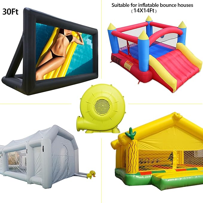 750W(1HP) Blower, Commercial Inflatable Bounce Blower, Ideal for Inflatable Bounce Houses, Bouncy Castles （UL Certification）