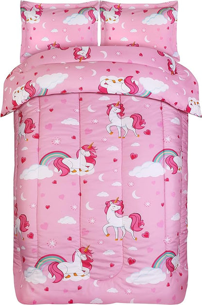 Utopia Bedding All Season Unicorn Comforter Set with 2 Pillow Cases, 3 Piece Soft Brushed Microfiber Kids Bedding Set for Boys/Girls, Machine Washable (Twin)