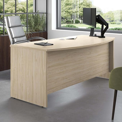 Bush Business Furniture Studio C Bow Front Desk, Computer Table for Home or Professional Office, 72W x 36D, Natural Elm
