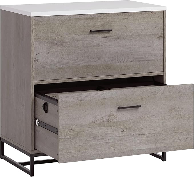 Sauder Tremont Row 2-Drawer Lateral File Cabinet, L: 27.95" x W: 15.71" x H: 29.53", Mystic Oak
