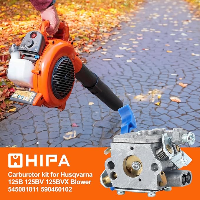 Hipa 125B Carburetor for Husq 125B 125BVX 125BX Jonsered B2126 BV2126 Leaf Blower Replace 545081811 590460102 C1Q-W37 Blower Carburetor Tune Up Kit Parts with 545112101 Filter