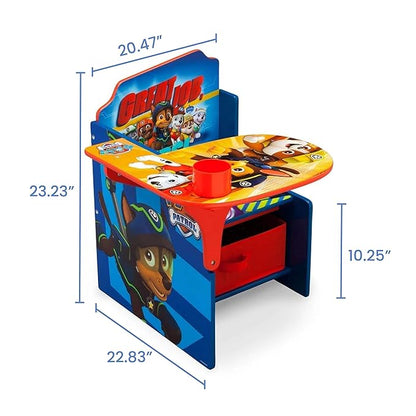 Delta Children Chair Desk with Storage Bin - Ideal for Arts & Crafts, Snack Time, Homeschooling, Homework, Reading & More, Nick Jr. PAW Patrol, with Cup Holders|Arm Rest, Engineered Wood