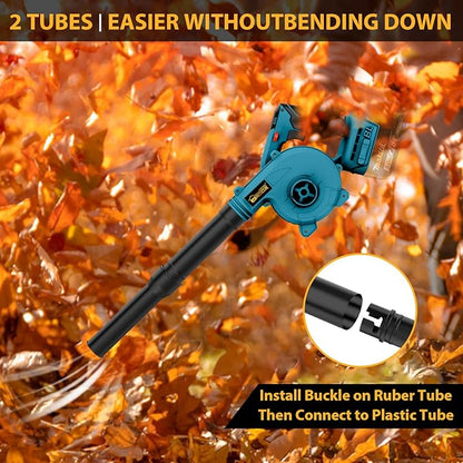 Cordless Leaf Blower for Makita 18V Battery, 2-in-1 Handle Electric Blower + Vacuum Cleaner, 6 Variable Speed Up to 180MPH, Electric Jobsite Air Blower with Brushless Motor (Battery Not Included)