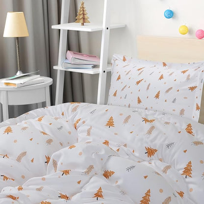 Utopia Bedding All Season Pine Tree Comforter Set with 2 Pillow Cases, 3 Piece Soft Brushed Microfiber Kids Bedding Set for Boys/Girls, Machine Washable (Twin)