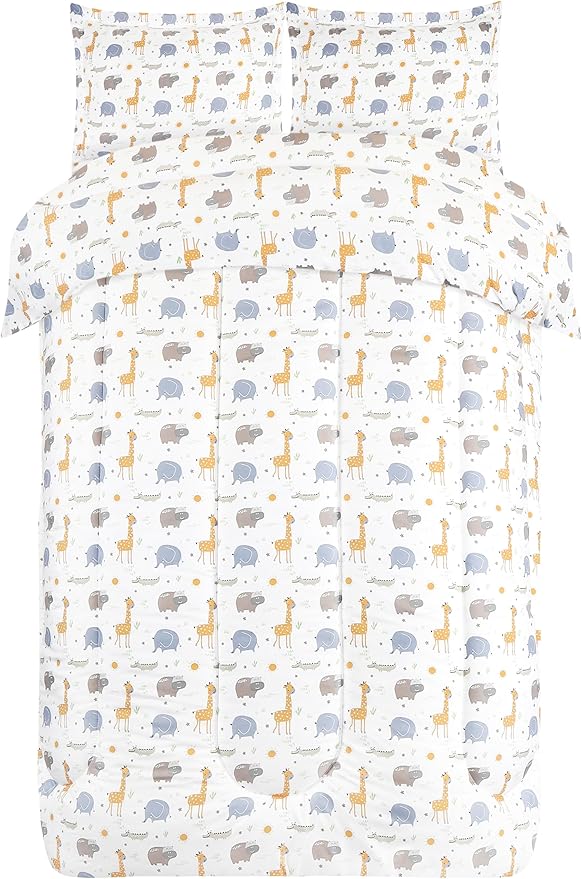 Utopia Bedding All Season Safari Comforter Set with 2 Pillow Cases, 3 Piece Soft Brushed Microfiber Kids Bedding Set for Boys/Girls, Machine Washable (Twin)
