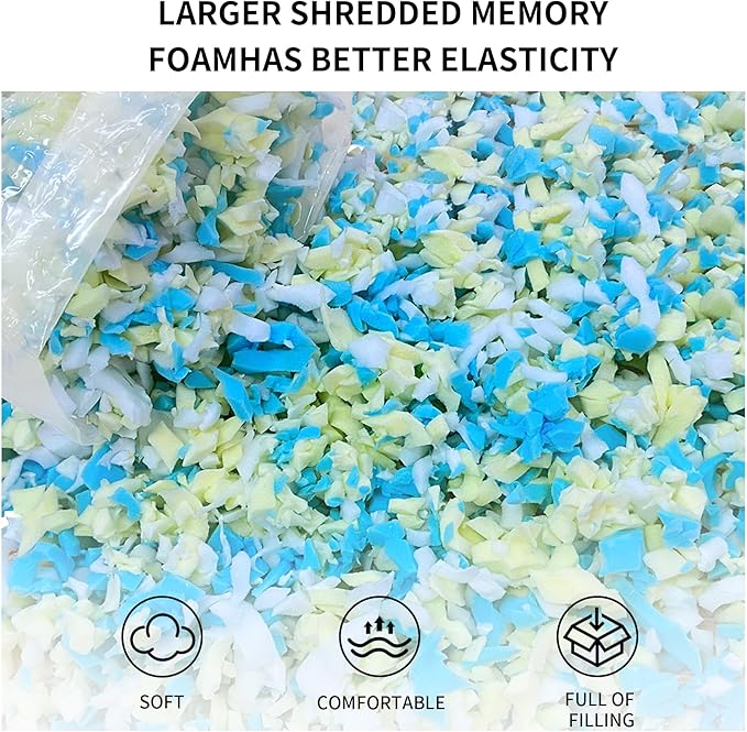 5lbs Shredded Memory Foam Filling for Bean Bag Filler, Premium Soft Filling,without Added Gel Particles,Very Suitable for Filling Bean Bags and Pillows