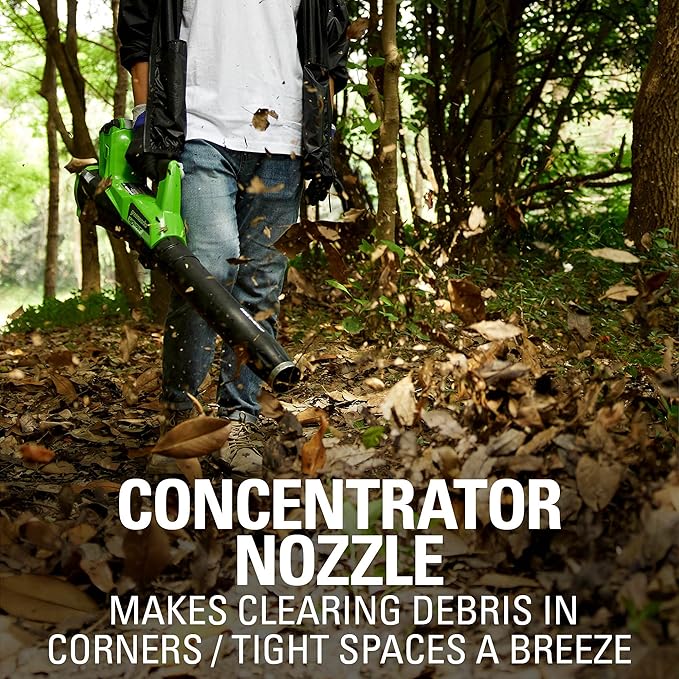 Greenworks 40V (115 MPH / 430 CFM) Brushless Axial Leaf Blower, 2.0Ah Battery and Charger Included