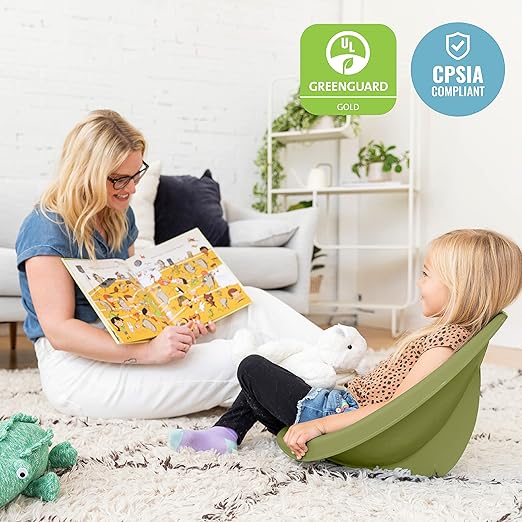 ECR4Kids Leaf Floor Seat, Rocker Chair, Fern Green, 6-Piece