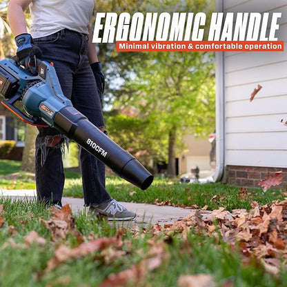 SENIX X6 60 Volt Max* Handheld Cordless Leaf Blower, Up to 810 CFM and 170 MPH, Variable Speed, Cruise Control, Lightweight, includes 4.0 Ah Battery and 3 Amp Charger (BLAX6-M1)