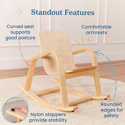ECR4Kids Bentwood Rocking Chair, Kids Furniture, Natural