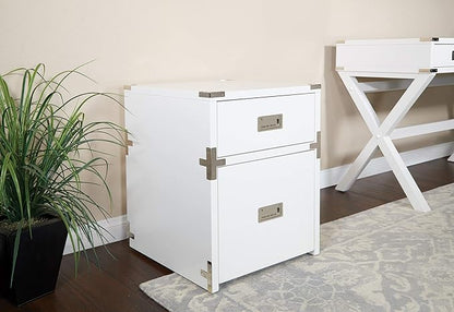 OSP Home Furnishings Wellington 2-Drawer File Cabinet, White