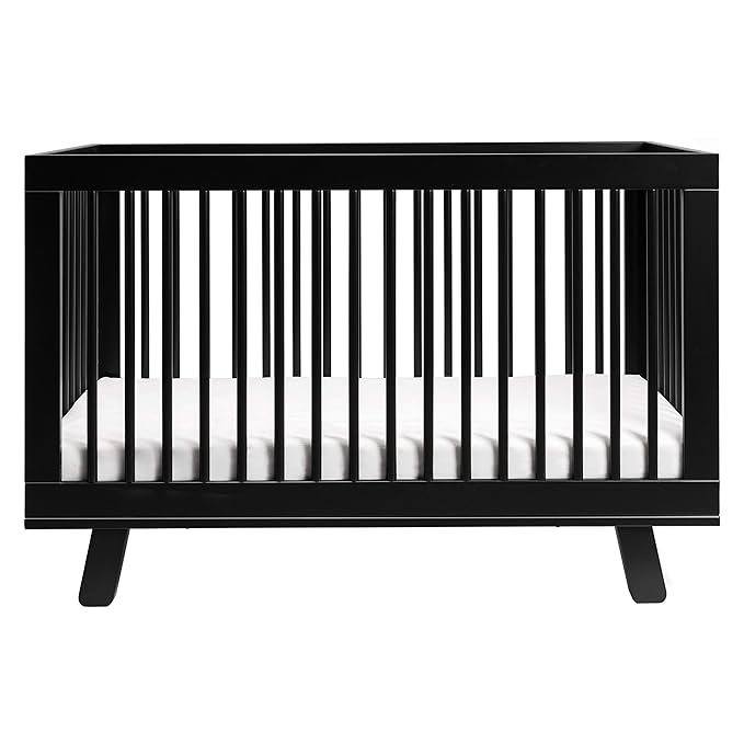 Babyletto Hudson 3-in-1 Convertible Crib with Toddler Bed Conversion Kit in Black, Greenguard Gold Certified