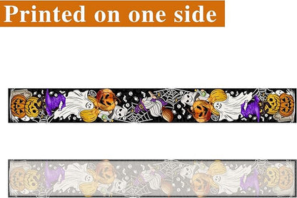Halloween Table Runner 108 Inches Long Pumpkin Black Cat Halloween Table Runners Happy Halloween Boo Ghost Theme Decor for Kitchen Dining Table Home Party Decorations