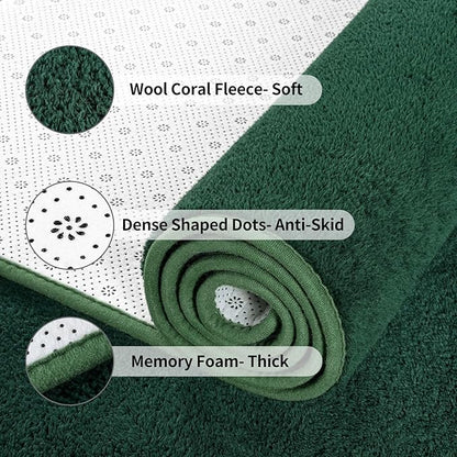 Area Rugs for Bedroom Living Room, 6x9 Dark Green Super Soft Comfy Thickened Memory-Foam Indoor Carpets, Modern Aesthetic Minimalist Carpet for Boys Girls Adults Apartment Nursery Home Décor