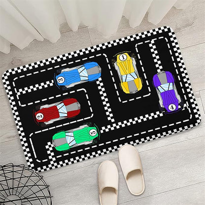 Car Rug Race Car Rug Car Track Rugs for Boys Race Track Carpet Race Car Track Rug Car Rug for Boys Room Car Rug Play Mat Car Carpet for Kids Rugs for Boys Bedroom,Black 2'×3'