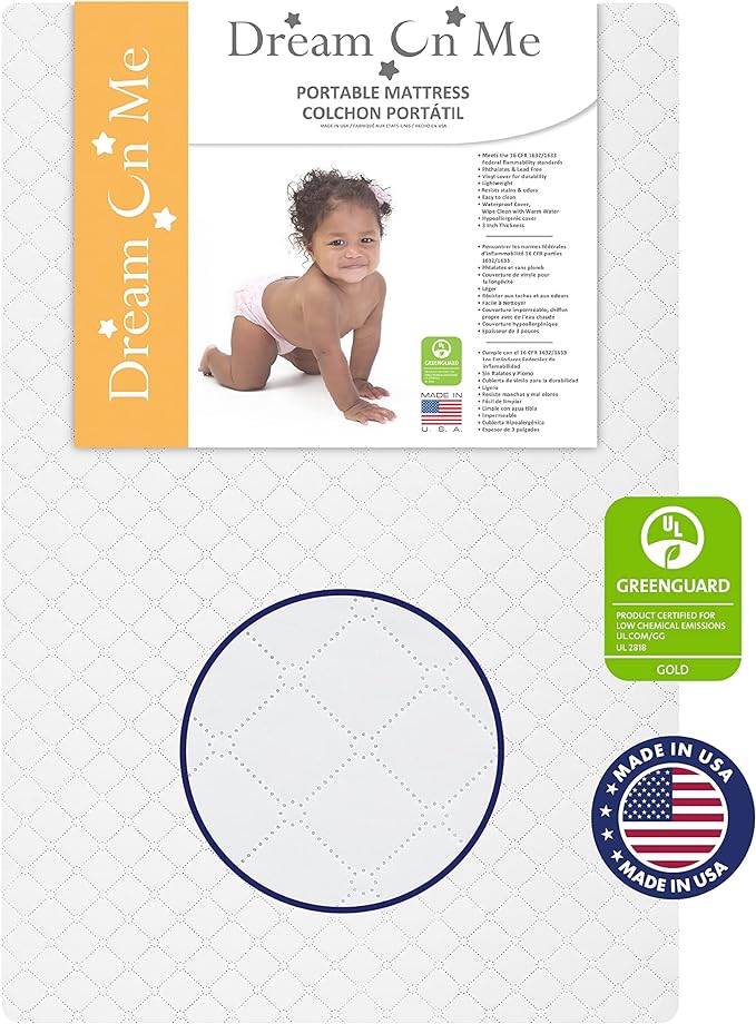 Aden 4-in-1 Convertible Mini Crib in Black, Greenguard Gold Certified, Non-Toxic Finish & Sunset 3” Extra Firm Fiber Crib Mattress, Greenguard Gold Certified