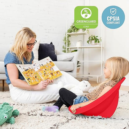 ECR4Kids Leaf Floor Seat, Rocker Chair, Red, 6-Piece