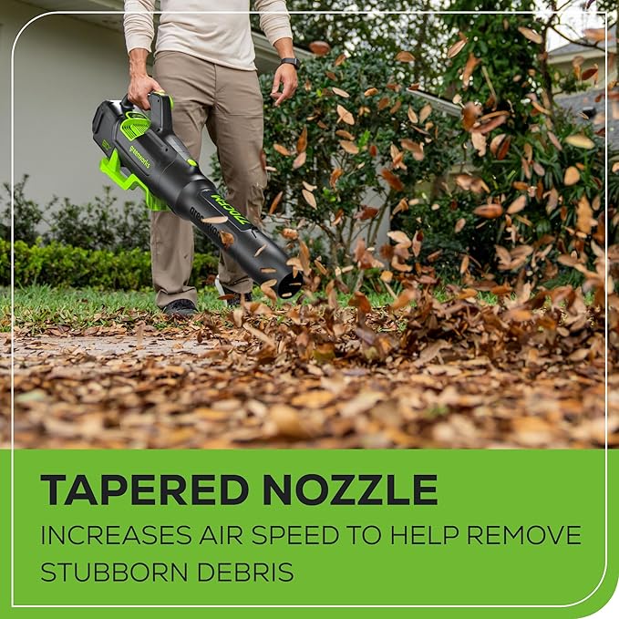 Greenworks 80V 770 CFM Cordless Leaf Blower, 4.0Ah Battery and Rapid Charger