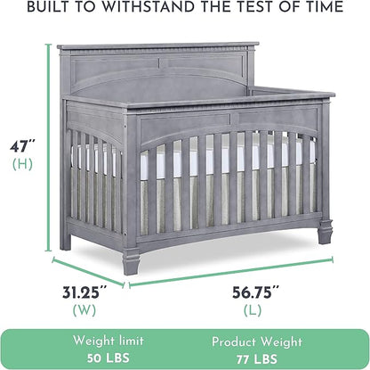 Evolur Santa Fe 5-in-1 Convertible Crib, Storm Grey