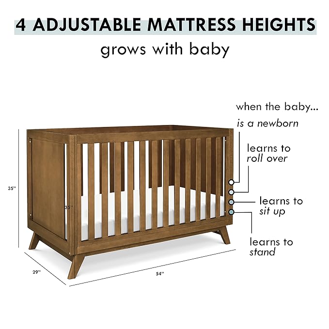DaVinci Otto 3-in-1 Convertible Crib in Walnut, Greenguard Gold Certified