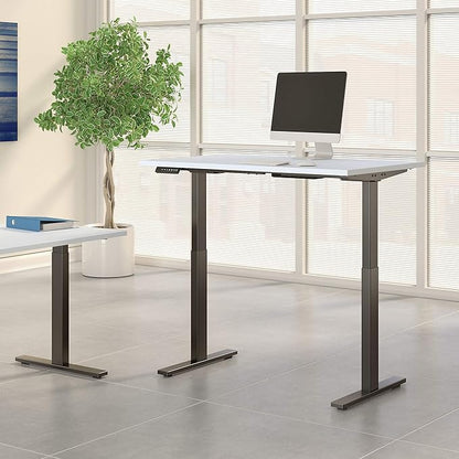 Bush Business Furniture Move 60 Electric Ergonomic Sit-Stand Computer Table for Home and Professional Office, 48W x 24D, White