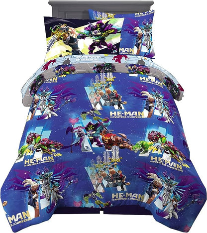 Franco Kids Bedding Super Soft Comforter and Sheet Set with Sham, 5 Piece Twin Size, He-Man and the Masters of the Universe