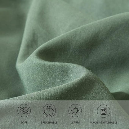Emerald Green Comforter King Size, Modern Bedding Set for Women/Men, Cute Soft & Lightweight Microfiber Bed Sets, 3 pcs-1 Comforter & 2 Pillowcases 104"x90"