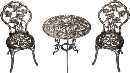 Oakland Living 3-Piece Rose Bistro Set with 23.5-Inch Cast aluminum Top Table