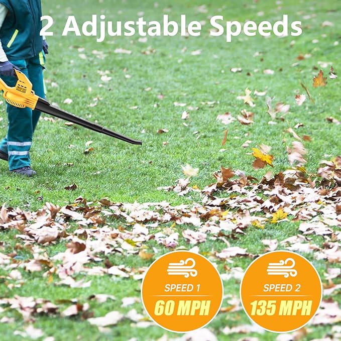 Leaf Blowers Battery Powered: 290CFM 135MPH Leaf Blower Cordless with Battery & Charger for Lawn Care | Patio | Garage