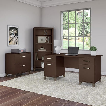 Bush Furniture Somerset 2 Drawer Lateral File Cabinet in Mocha Cherry