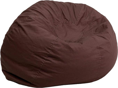Flash Furniture Dillon Small Bean Bag Chair for Kids and Teens, Foam-Filled Beanbag Chair with Machine Washable Cover, Brown