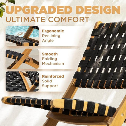 Design Heavy Duty 400lbs Capacity Patio Bistro Piece Outdoor, Onesize, Foldable Reclining Set 3