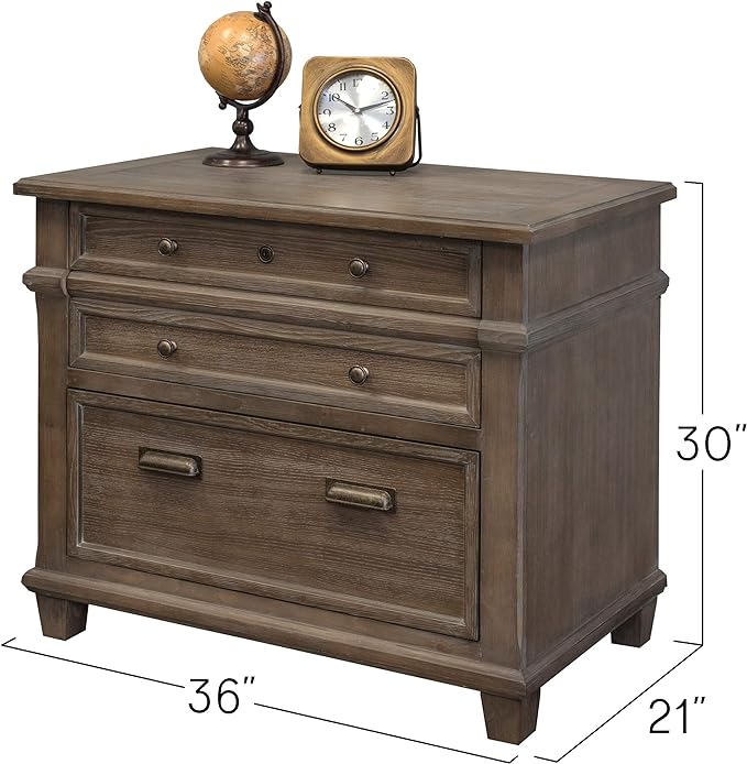 Martin Furniture Lateral File, Weathered Dove & Writing Desk, Weathered Dove