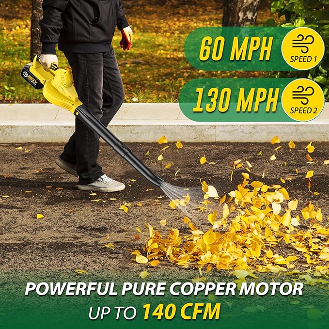Cordless Leaf Blower Battery Powered: 20V Electric Leaf Blower with Charger and 4.0Ah Battery - Lightweight Small Blower Battery Operated for Driveway | Patio | Garage