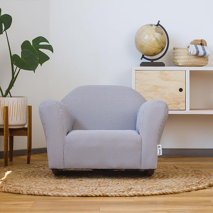 Keet Roundy Rocking Kid's Chair, Brown Gingham