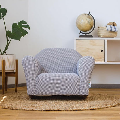 Keet Roundy Rocking Kid's Chair, Brown Gingham