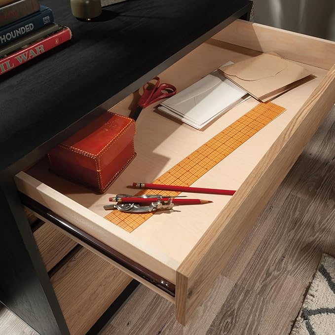 Sauder Acadia Way Lateral File, L: 30.32" x W: 19.45" x H: 29.76", Raven Oak Finish