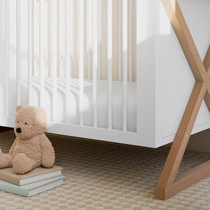 Storkcraft Equinox 3-in-1 Convertible Crib (Vintage Driftwood) Easily Converts to Toddler Bed & Daybed, 3-Position Adjustable Mattress Support Base, Modern Two-Tone Design for Contemporary Nursery